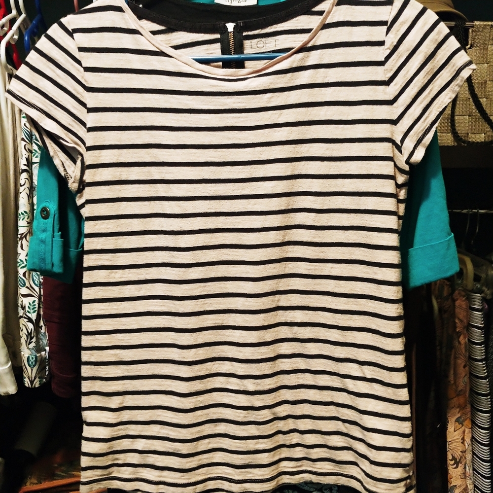 Loft short sleeve striped top